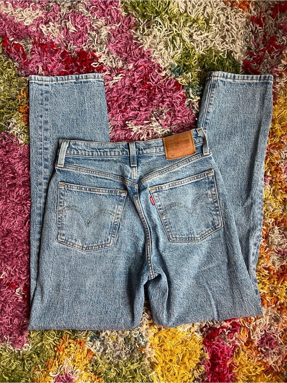 Levi's 501s Light Blue Women's Straight Leg Jeans, Classic Back Pocket